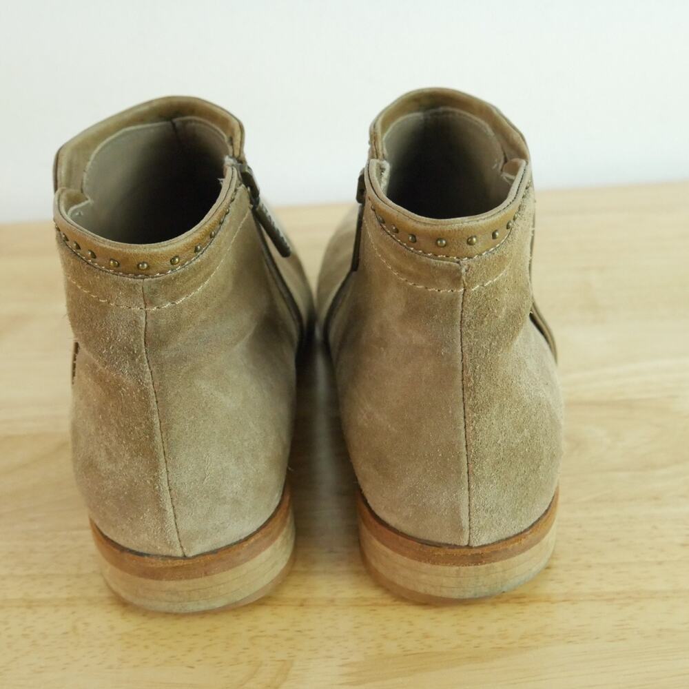 Italeau Miralda Suede Studded Ankle Bootie 37 1/2 US 7 Boho Western Italy Luxury - Picture 12 of 15